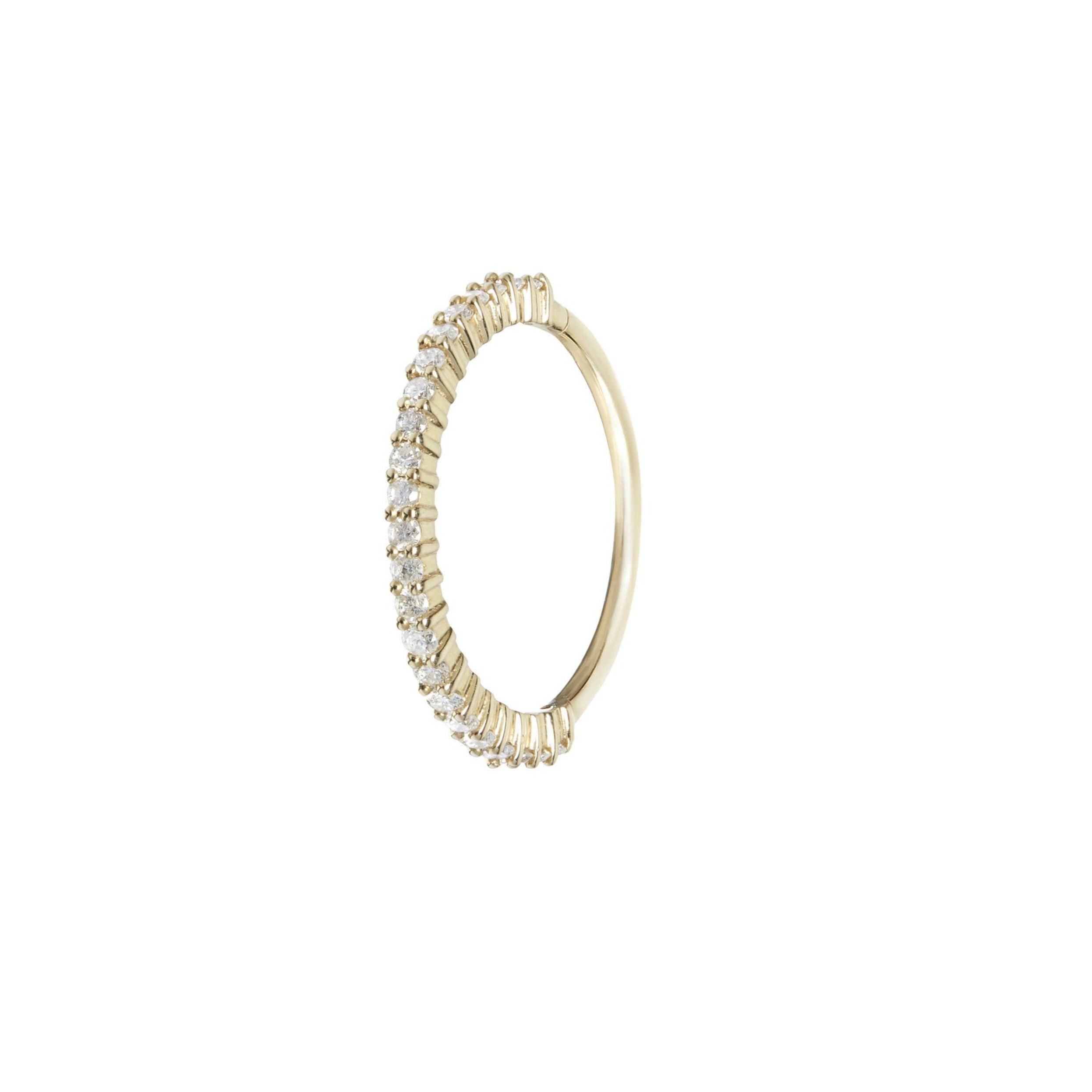 Diamond Eternity Seamless Pavé Hoop Earring 9k Gold