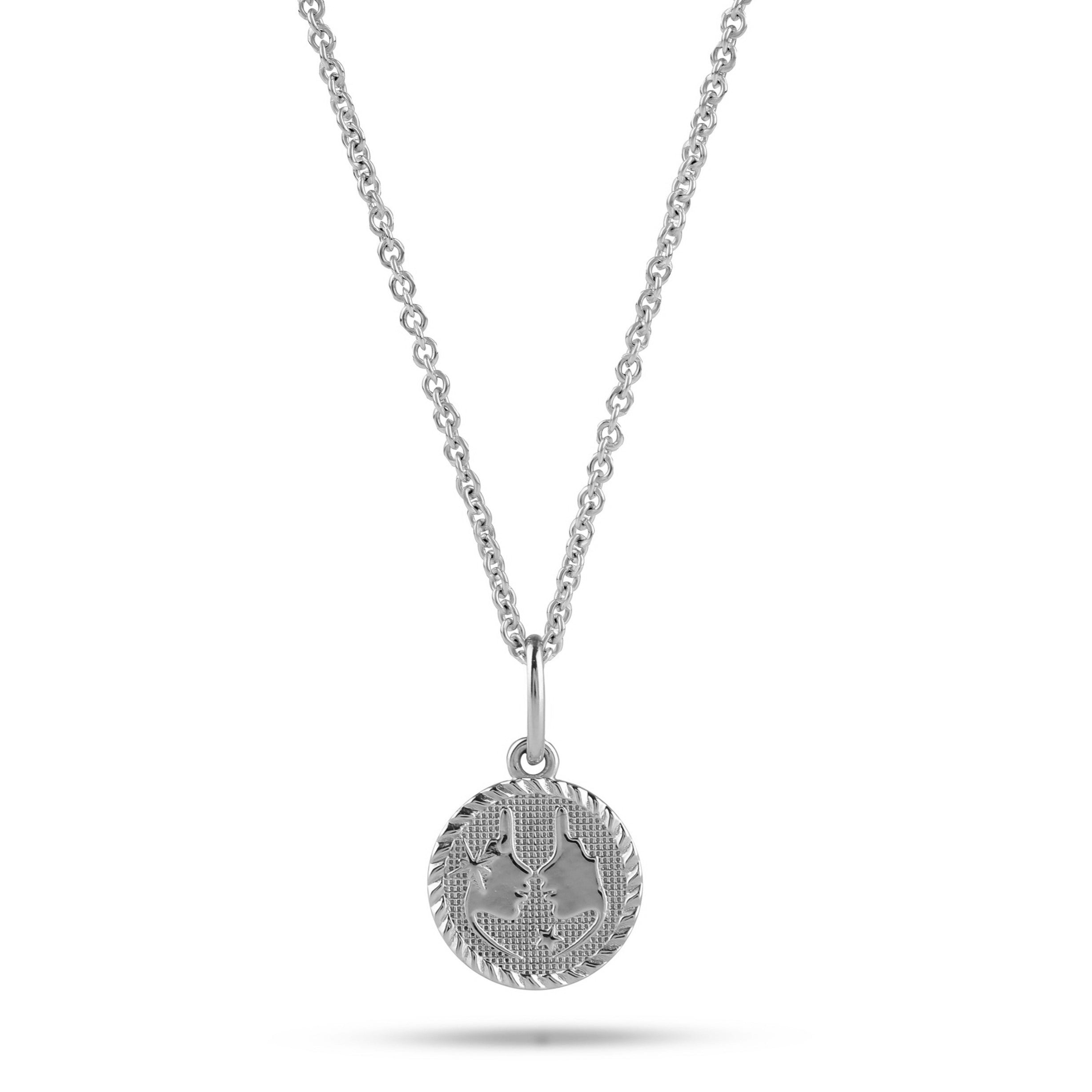 Zodiac Coin Necklace Sterling Silver