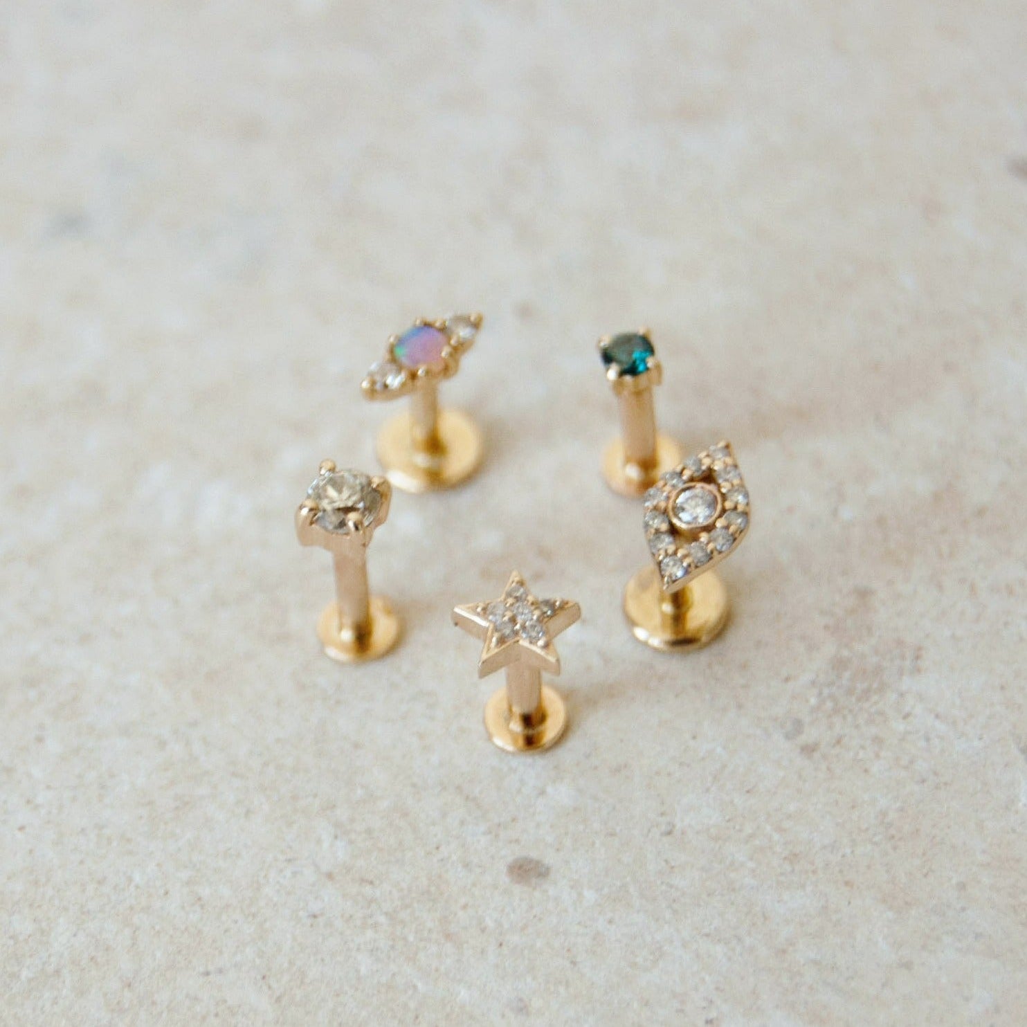 Diamond Solitaire Flat Back Earring 9k Gold