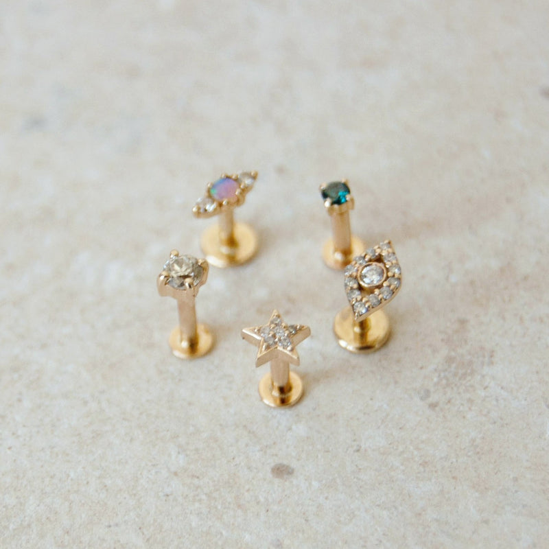 Four Point Diamond Flat Back Earring 14k Gold – Zohreh V. Jewellery