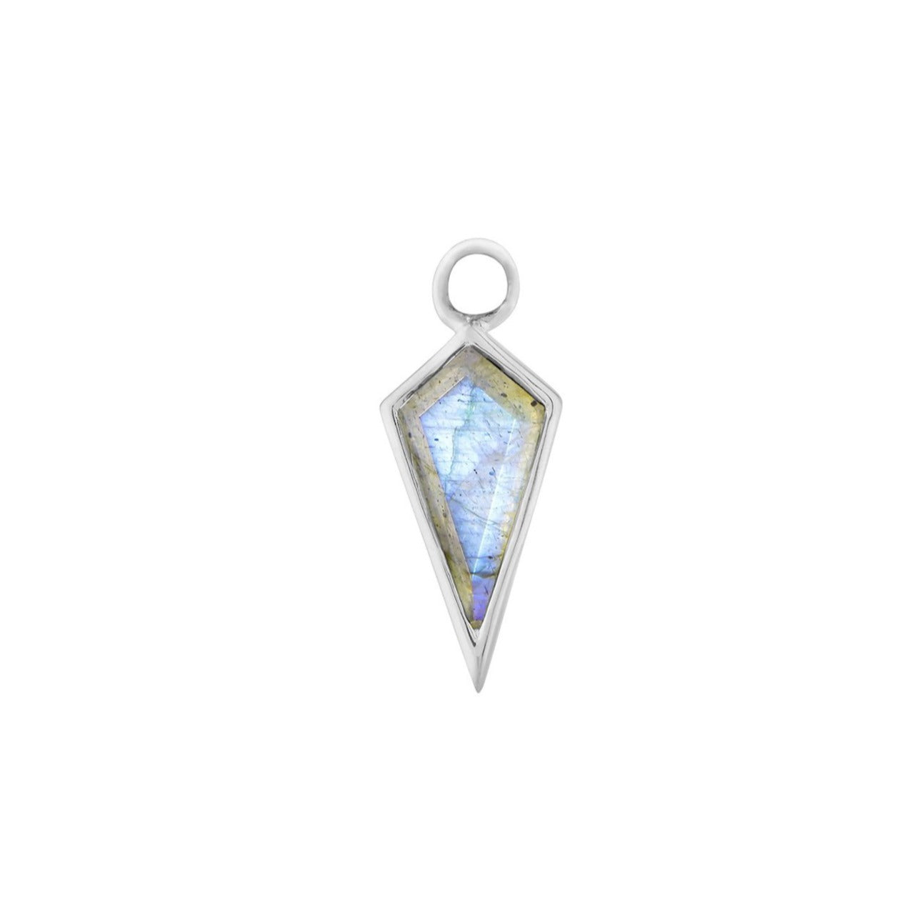 Labradorite Rhombus Earring Charm Sterling Silver