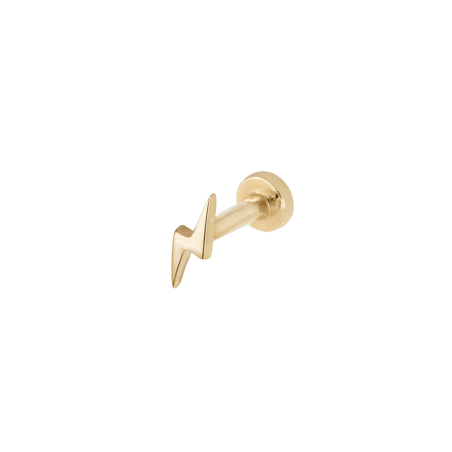 Lightning Bolt Flat Back Earring 9k Gold