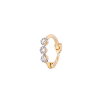 Mini Diamond Trilogy Huggie Hoop Earring 9k Gold