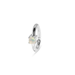 Mini Opal Seamless Huggie Hoop Earring Sterling Silver