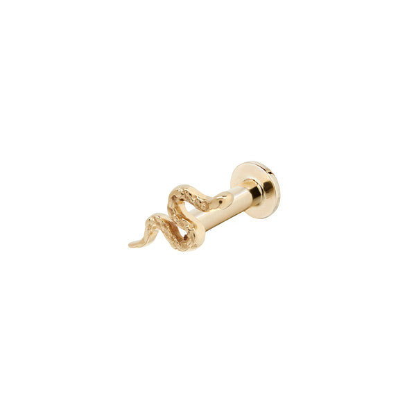 Snake Flat Back Earring 14k Gold