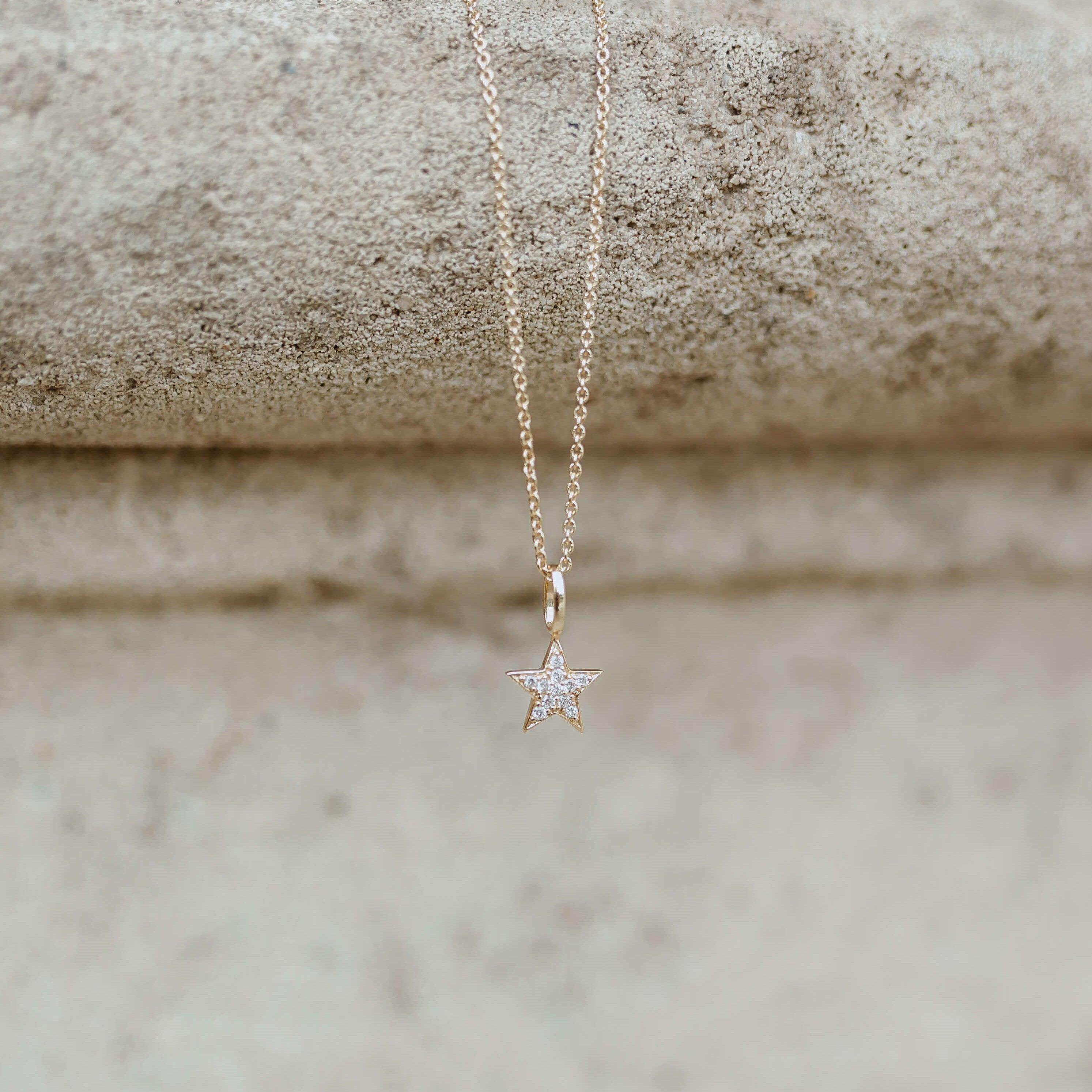 Celestial Diamond Star Necklace 9k Gold