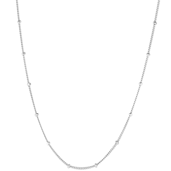 22" Stationed Bead Chain Sterling Silver